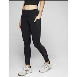 Athleta Shimmer Stripe Relay 2.0 Tights Black Pockets 870931 Womens Size Medium